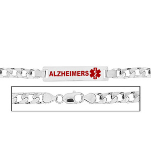 Men s Alzheimer s Curb Link Medical ID Bracelet