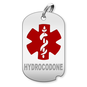 Dog Tag Hydrocodone Charm or Pendant