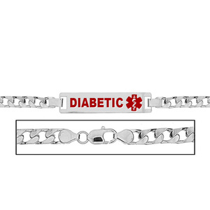 Women s Diabetic Curb Link Medical ID Bracelet