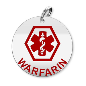 Medical Round Warfarin Charm or Pendant