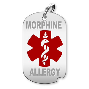 Dog Tag Morphine Allergy Charm or Pendant