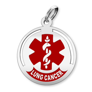 Round Lung Cancer Charm or Pendant