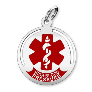 Round High BLood Pressure Charm or Pendant