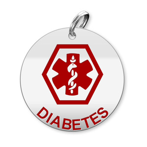Medical Round Diabetic Charm or Pendant