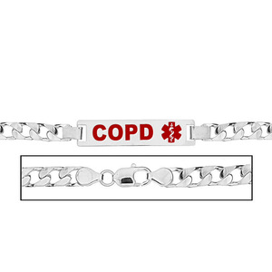 Men s COPD Curb Link Medical ID Bracelet