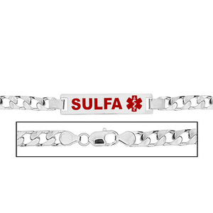 Men s Sulfa Curb Link Medical ID Bracelet