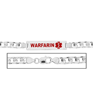 Men s Warfarin Figaro Link Medical ID Bracelet