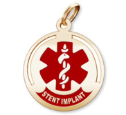 Round Stent Implant Charm or Pendant
