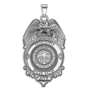 Personalized Miami  Florida Police Badge with Your Rank and Number