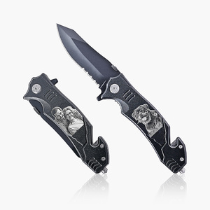 Black Stainless Steel Custom Engraved Photo Knife