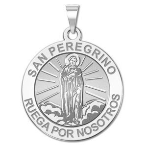 San Peregrino Round Religious Medal  EXCLUSIVE 