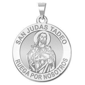 San Judas Tadeo Round Religious Medal   EXCLUSIVE 