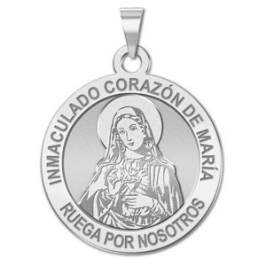 Corazon Inmaculado de Maria Medalla religiosa redonda