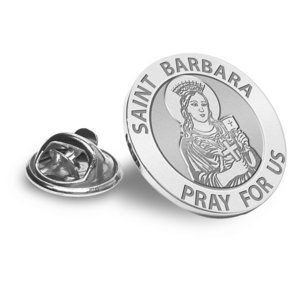 Saint Barbara Religious Brooch  Lapel Pin   EXCLUSIVE 