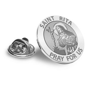 Saint Rita Religious Brooch  Lapel Pin   EXCLUSIVE 