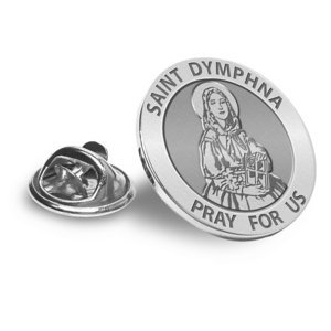 Saint Dymphna Religious Brooch  Lapel Pin   EXCLUSIVE 