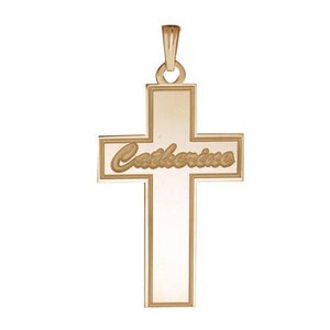 Personalized Cross with  Script Name  Etched