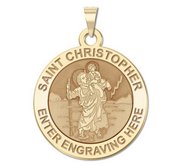 Personalized Saint Christopher Round Religious Medal    EXCLUSIVE 