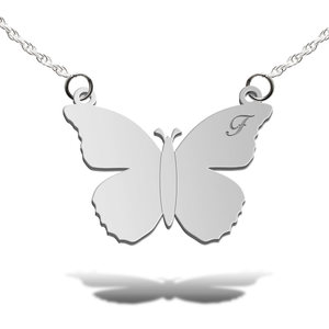 Personalized Initial Butterfly Pendant
