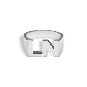 Men s Personalized Two Initial Block Style Ring