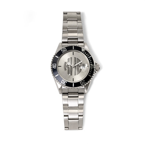 Men s Personalized Initial Stainless Watch Black Dial