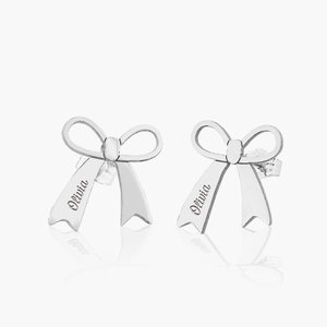 Personalized Name Bow Earrings