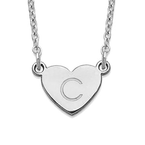 Initial Heart Necklace with Chain Included