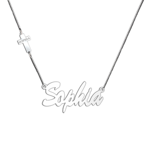 Name Necklace w  Cross Charm    Name