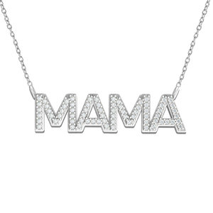 MAMA CZ Name Necklace with 18 Inch Chain Included