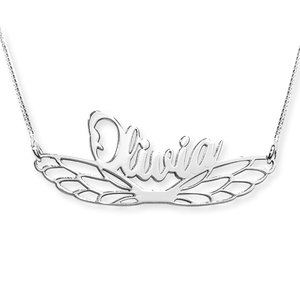 Personalized Fairy Wing Name Necklace w  Chain