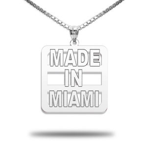 Personalized  Made In  Square Pendant