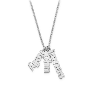 Vertical Name Necklace Charms with up to 4 Names   Chain Included
