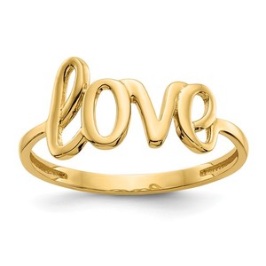 14k Yellow Gold Polished Love Ring