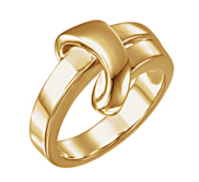 14K Yellow Gold Love Knot Ring w  Engravable Band