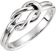 14K White Gold Love Knot Ring w  Engravable Band