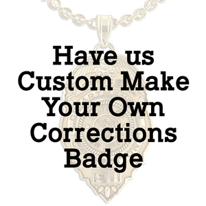Personalized Corrections Badge Pendant w  Your City Seal  Rank  Department  Name or Number