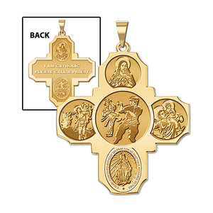Four Way Cross   Martial Arts Religious Medal   EXCLUSIVE 