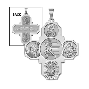 Four Way Cross   Track Female Religious Medal   EXCLUSIVE 