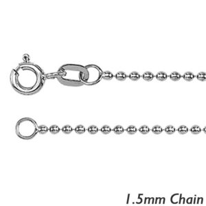 Sterling Silver 1 5mm Polished Bead Chain