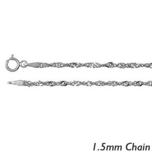 14K White Gold 1 5mm Singapore Chain