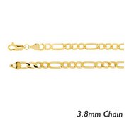 14K Yellow Gold 3 8mm Figaro Link Chain