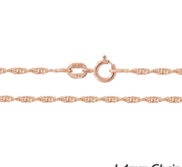 Solid 14k Rose Gold 1 4mm Singapore Chain