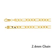 14K Yellow Gold 2 6mm Figaro Link Chain