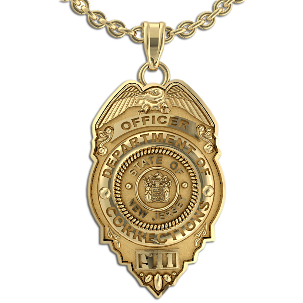 Personalized Police Badge Necklace or Charm Shape 6 PG98275