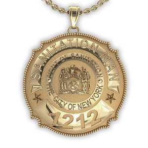 Personalized Sanitation Badge Necklace or Charm   Shape 1