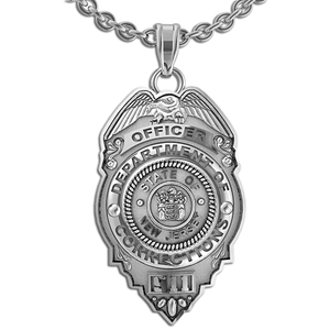 Personalized Police Badge Necklace or Charm   Shape 6