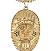 Personalized Police Badge Necklace or Charm   Shape 14
