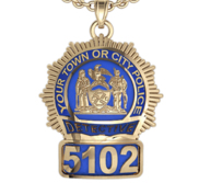 Personalized Police Badge Necklace or Charm   Shape 4