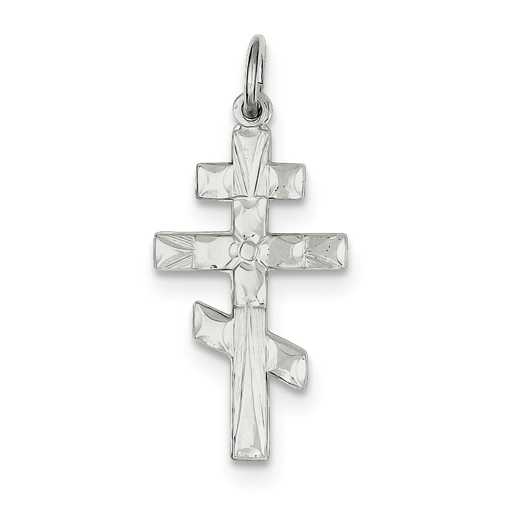 Sterling Silver Eastern Orthodox Cross Charm - PG95732
