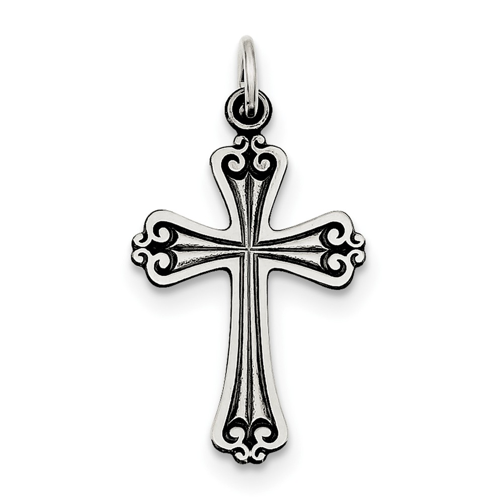 Sterling Silver Antiqued Cross Pendant - PG96066